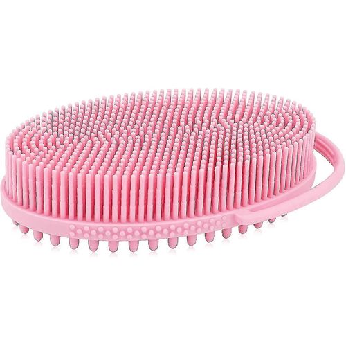 Brosse Pour Corps En Silicone À 2 Côtés Avec Poignée En Boucle, Brosse De Bain Et De Douche Pour Exfolier Et Masser Le 