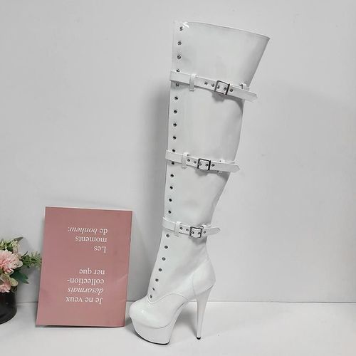 Laijianjinxia Pu Ixdîner E Boîte De Nuit À Talons Hauts Sur Le Genou Chaussures De Brevpour Femmes 15cm Talons Hauts Bottes A-079