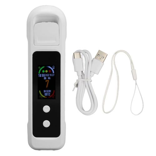 Testeur D'alcool H9pro Portable DéTection Sans Contact Blanc Usb 200 Mah Testeur D'alcool Rechargeable Avec éCran Lcd