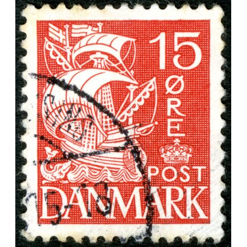Timbre Oblitéré Danmark Post, 15 Ore