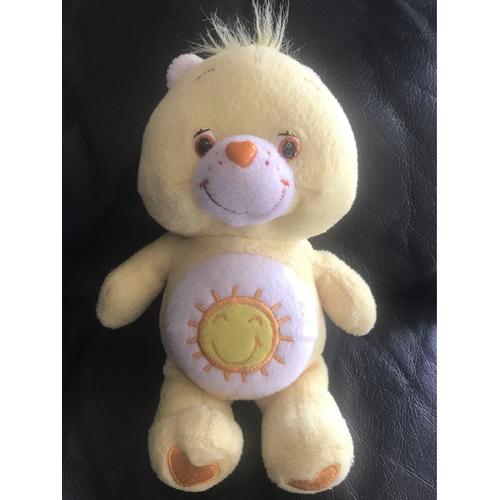 Peluche Bisounours Grosjojo Jaune Soleil Coeur Care Bears 22 Cm Jemini