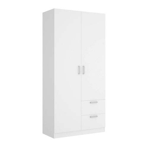 Armoire 2 Portes Effet Bois Blanc 222x52h215 Cm
