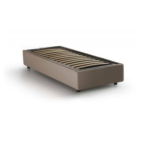 Lit Simple En Tissu Tourterelle 80x190 Cm