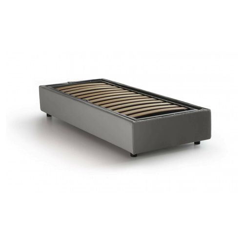 Lit Simple En Tissu Gris 80x190 Cm
