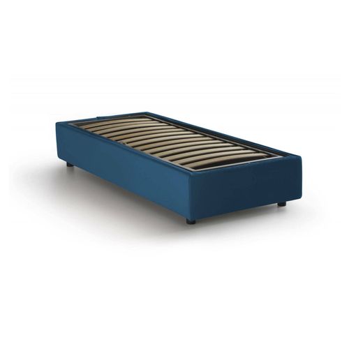 Lit Simple En Tissu Bleu 80x190 Cm
