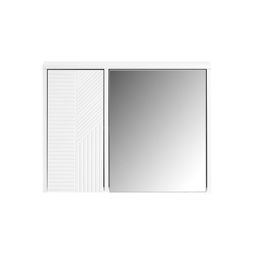 Armoire Murale Avec Miroir Et 2 Portes Effet Bois Blanc