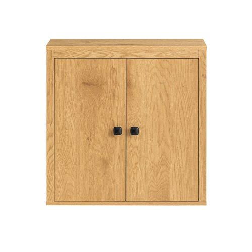 Meuble De Rangement Suspendu Avec 2 Portes Et 2 Étagères Couleur Bois