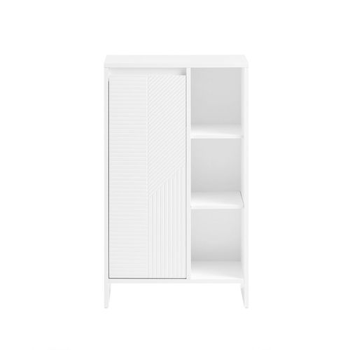 Armoire À Linge Avec 3 Étagères Ouverts Effet Bois Blanc