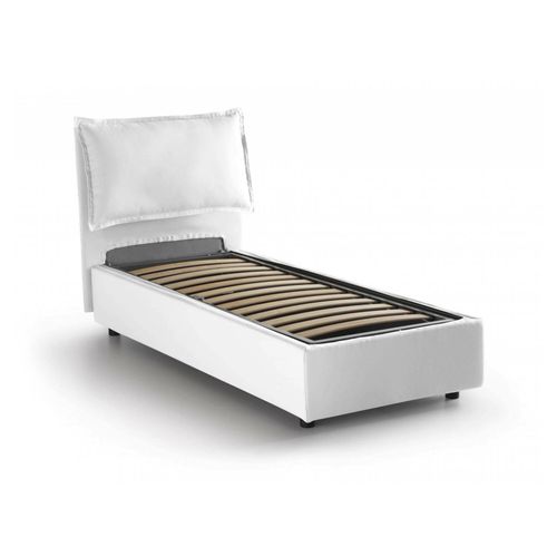Lit Simple En Tissu Blanc 80x190 Cm