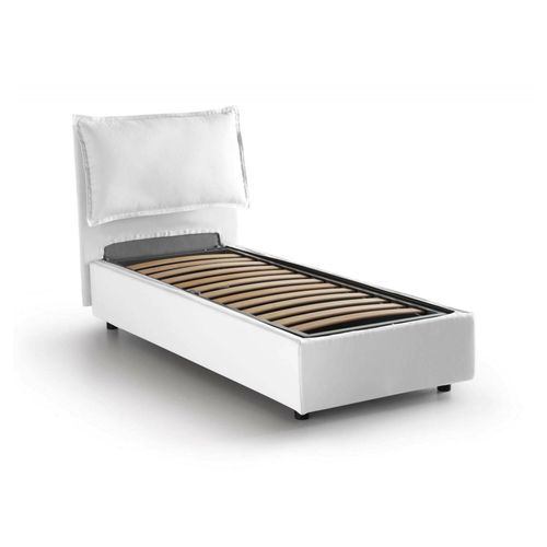 Lit Simple En Tissu Blanc 80x190 Cm