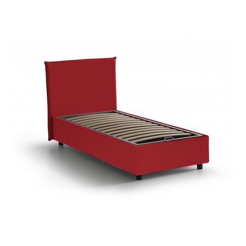 Lit Simple En Tissu Rouge 80x190 Cm