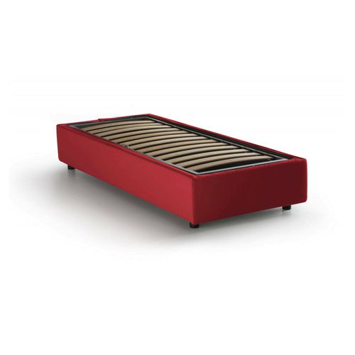 Lit Simple En Tissu Rouge 80x190 Cm