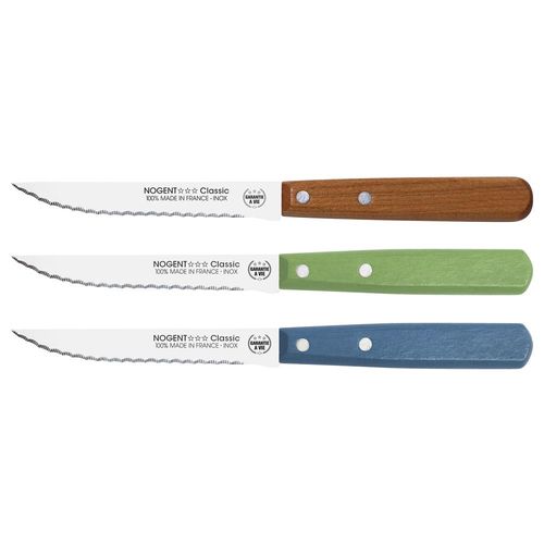 Couteau À Steak Classic Bois Lame Cranté (1 Modèle Aléatoire)