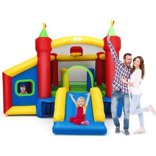 Costway Château Gonflable Pour Enfant Multifonctionnel 380x305x215cm En Nylon+Oxford Avec Cible De Fléchettes Souffleur Non-Inclus