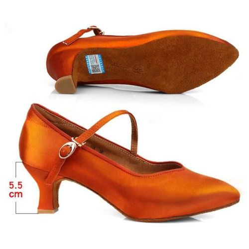 Chaussures De Danse Latine Fermées En Satin Pour Femmes Parker Salsa Tango Valse Talon Fin Salle De Rh Dames 5 1/2 Cm 6 1/2 Cm 7 1/2 Cm