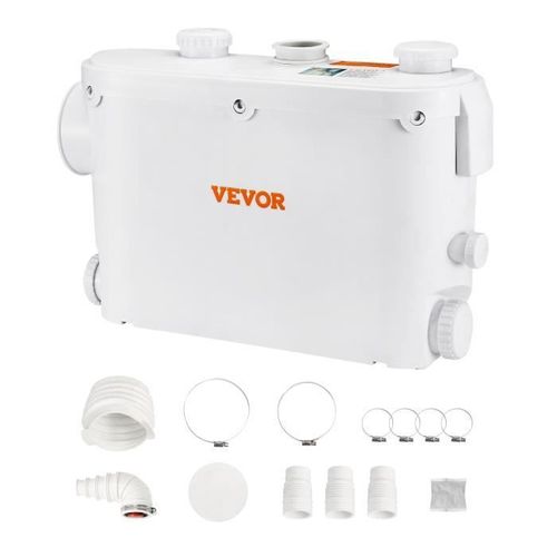 VEVOR Broyeur Sanitaire Station Pompe Relevage Eaux Usées 500W 8m 3 Entrées Eau