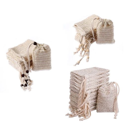 Sac À Savon En Coton Ramie, 30 Pièces, En Fibres De Plantes Naturelles, Protection De L'environnement, Filet Moussant Fait À La Main, Sac De Rangement 