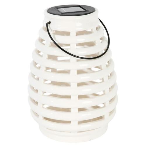 Lanterne Solaire Céramique Blanc - NORTENE - Elégance - Chic - Extérieur - Energie solaire
