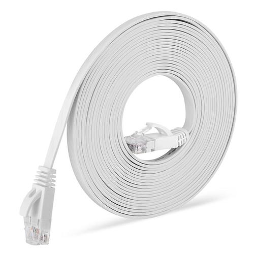 20M - Câble Ethernet Cat 6 - Câble Réseau Plat RJ45 TBMax - Vitesse 1000 Mbit/s - Câble LAN Gigabit - Câble Patch Internet Large Plat pour