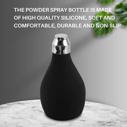 Bouteille De Pulvérisation De Poudre, Distributeur De Poudre Rechargeable En Silicone, Récipient Vide Pour Barbier, Pulvérisateur De Poudre Noir Durable Pour Lo 