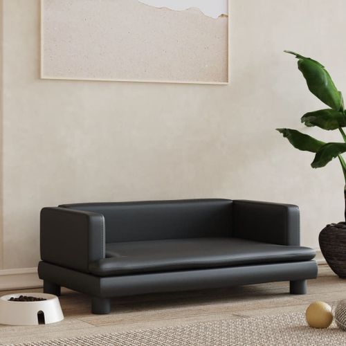 Vidaxl Lit Pour Chien Noir 70x45x28 Cm Similicuir
