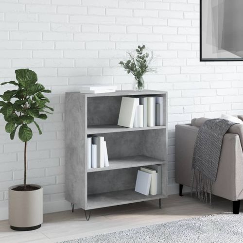 Vidaxl Bibliothèque Gris Béton 69,5x32,5x90 Cm Bois D'ingénierie