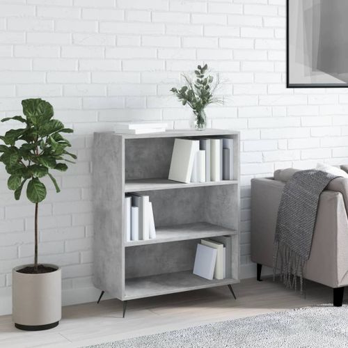 Vidaxl Bibliothèque Gris Béton 69,5x32,5x90 Cm Bois D'ingénierie