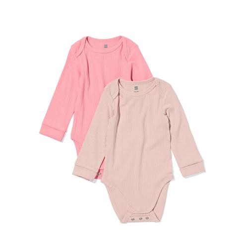 Hema Lot De 2 Bodys Côtelés Bambou Rose