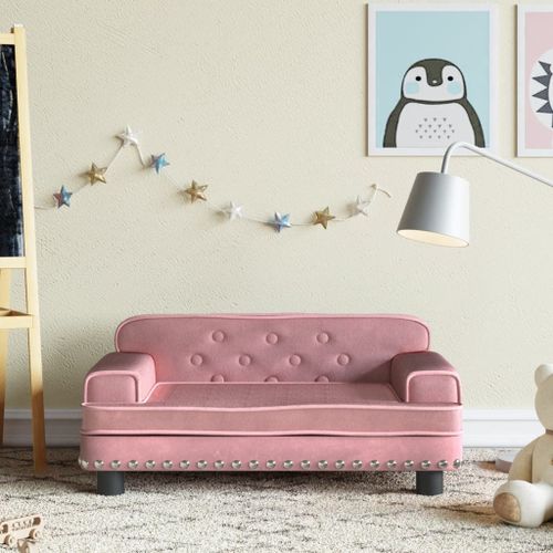 Vidaxl Canapé Pour Enfants Rose 70x45x30 Cm Velours