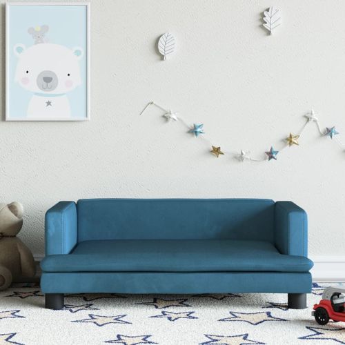 Vidaxl Canapé Pour Enfants Bleu 80x45x30 Cm Velours