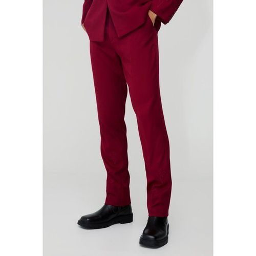 Pantalon Droit Habillé À Écussons Homme - Bordeaux - 30, Bordeaux