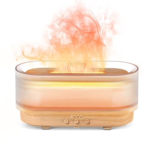 Sejoy Diffuseur Huiles Essentielles 300ml, Diffuseur De Parfum Electrique Lumières 6 Couleurs, Grain De Bois Jaune 