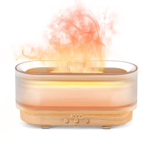 Sejoy Diffuseur Huiles Essentielles 300ml, Diffuseur De Parfum Electrique Lumières 6 Couleurs, Grain De Bois Jaune 