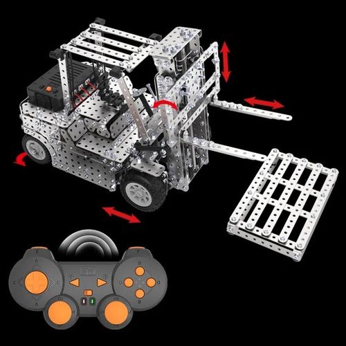 Chariot élévateur téléguidé - Camion Benne Sur Chenilles 2.4g 10ch Rc, Bricolage, En Acier Inoxydable, Assemblage Chariot Élévateur, Bulldozer, Grue, Véhicule En Métal, Modèle De Voiture Rc, Cadeaux Pour Enfants