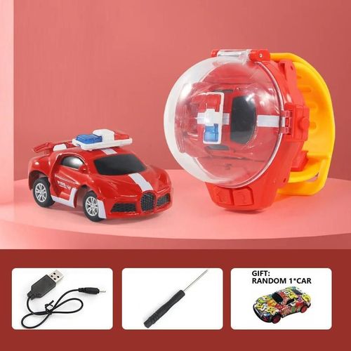 Voiture de police rouge - EbBulldozer Mall Mini voiture télécommandée, Voiture RC, Véhicule'ingénierie, 2.4G, Montre de contrôle, Cadeau'anniversaire