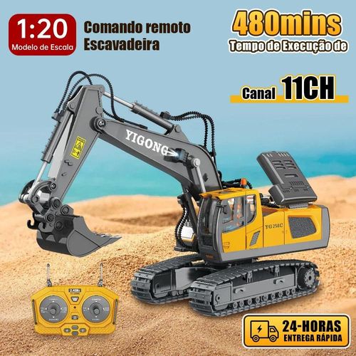 Camion à benne basculante -1Batterie - Pelle/bulldozer Rc 1/20 2.4ghz 11ch, Camion De Construction, Véhicules D'ingénierie Avec Musique Légère, Jouets Éducatifs Pour Enfants