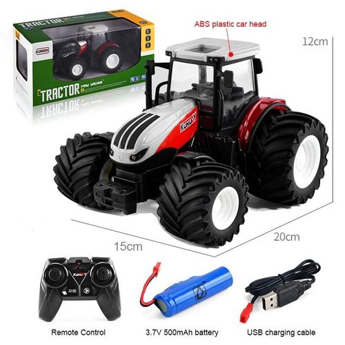Rouge 4pneus 6601k - Tracteur Agricole Et Remorque Télécommandé Pour Enfants, Jouet, Voiture, Camion De Construction Technique, Machine Agricole, Cadeau Pour Garçons, 1/24, 2.4g