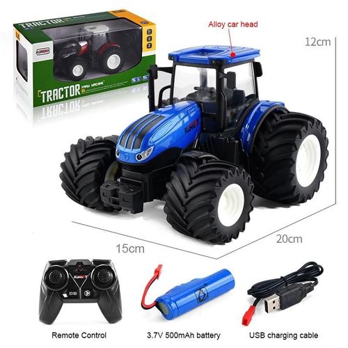 Bleu 4pneus 6601hk - Tracteur Agricole Et Remorque Télécommandé Pour Enfants, Jouet, Voiture, Camion De Construction Technique, Machine Agricole, Cadeau Pour Garçons, 1/24, 2.4g