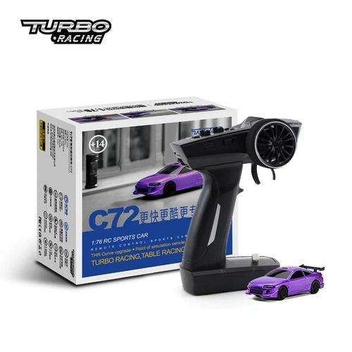 C72 Violet - Turbo Racing 1:76 Nouveau Plat Course Pleine Échelle Mini Voiture Télécommandée Rc Haute Simulation Bureau Rtr Kit Enfants Adulte