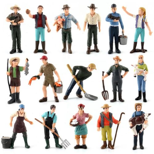 16pcs Style Aléatoire - Tracteur Agricole Rc, Remorque De Voiture 2.4g, Voitures Radiocommandées, Simulateur Agricole, Camion Miniature, Fermier, Animal, Modèle, Jouets Pour Enfants, Garçon