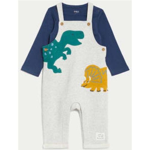 Ensemble 2 Pièces En Coton À Motif Dinosaure (Jusqu'au 3 Ans) - Gris