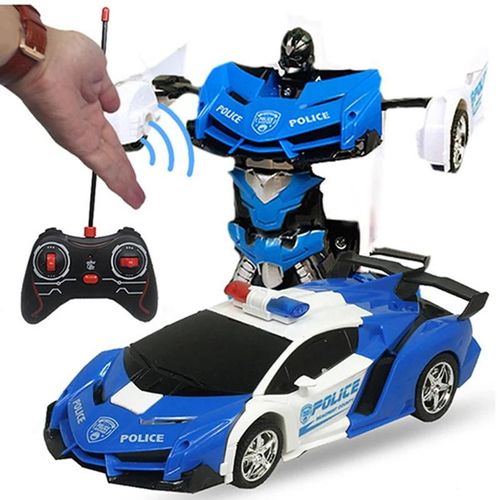 24CM pas de Musique D - Voiture jouet télécommandée pour garçon, Voiture de transformation à induction, Voiture robot, Déformation électrique, Geste musical, B01, 1:14