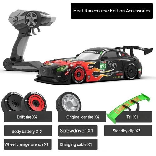 Piste rouge 2B - Voiture télécommandée Drift pour enfants, 1:16, Course RC, 2.4G, Versi50 km/h, Grande vitesse, Jouet pour garçon adulte, Modèle de voiture télécommandée, Cadeau