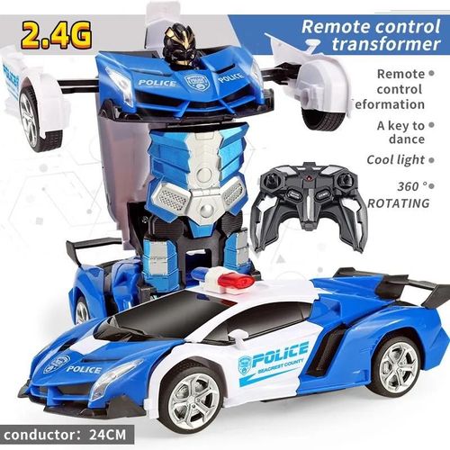 2.4G-RC - Voiture Électrique Télécommandée À Déformation 2 En 1, Modèle De Voiture Robot À Transformation Automatique, Jouet Véhicule À Déformation À Une Touche