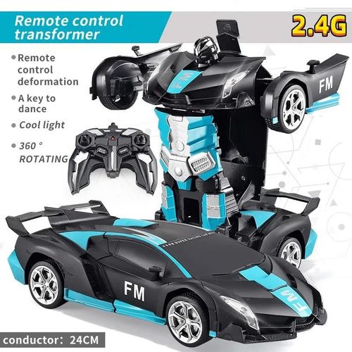 2.4G-RC - Voiture Électrique Télécommandée À Déformation 2 En 1, Modèle De Voiture Robot À Transformation Automatique, Jouet Véhicule À Déformation À Une Touche