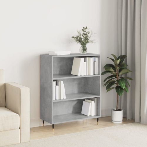 Vidaxl Bibliothèque Gris Béton 69,5x32,5x90 Cm Bois D'ingénierie