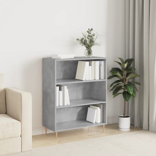 Vidaxl Bibliothèque Gris Béton 69,5x32,5x90 Cm Bois D'ingénierie