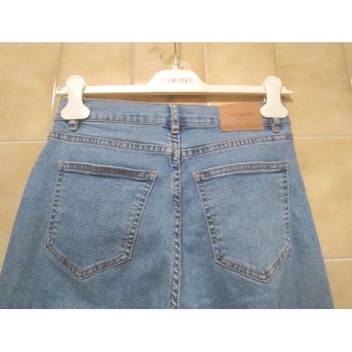 Jean Bleu Assez Clair Pull & Bear Souple, Poches, T. 34 En Taille Française Réelle