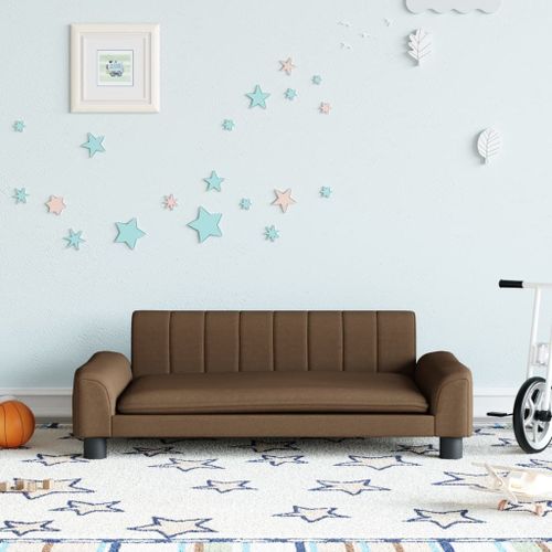 Vidaxl Canapé Pour Enfants Marron 90x53x30 Cm Tissu