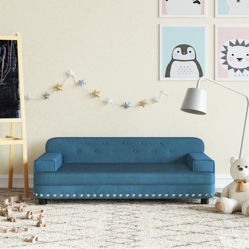 Vidaxl Canapé Pour Enfants Bleu 90x53x30 Cm Velours